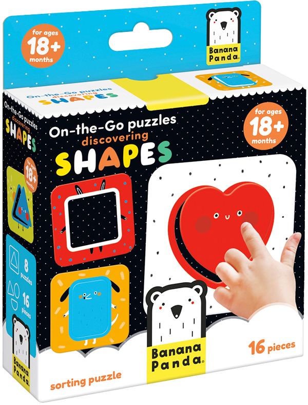 AQUART1,2,3,4セット Puzzle Discovering Shapes (16 piezas, 8 puzzles) 18M+ – Contrapunto