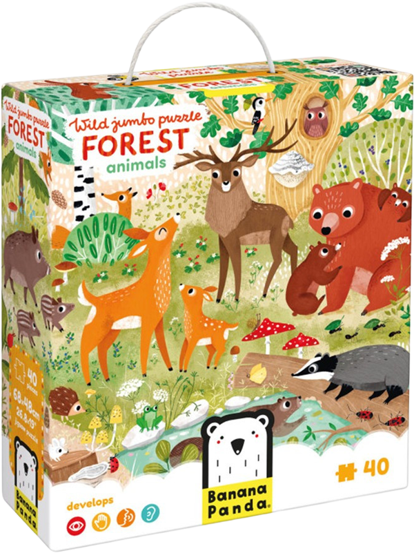 Puzzle wild jumbo: Animales del bosque (40 piezas) 3+