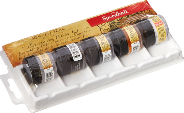 Tinta para Caligrafía Speedball Set 5 Colores 12ml