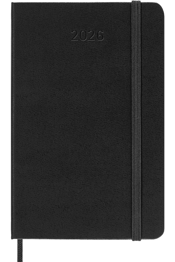 Agenda 2026 - Semanal horizontal - Tapa dura - Pocket - Negro