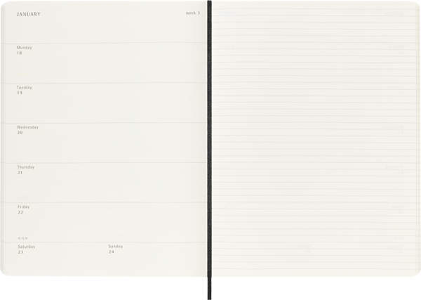 Agenda 2027 - Semanal - T. Blanda - XL - Negro