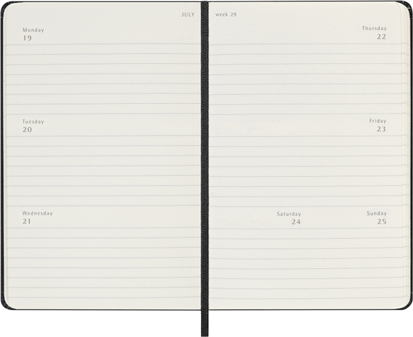 Agenda 2027 - Semanal horizontal - T. Dura - Pocket - Negro