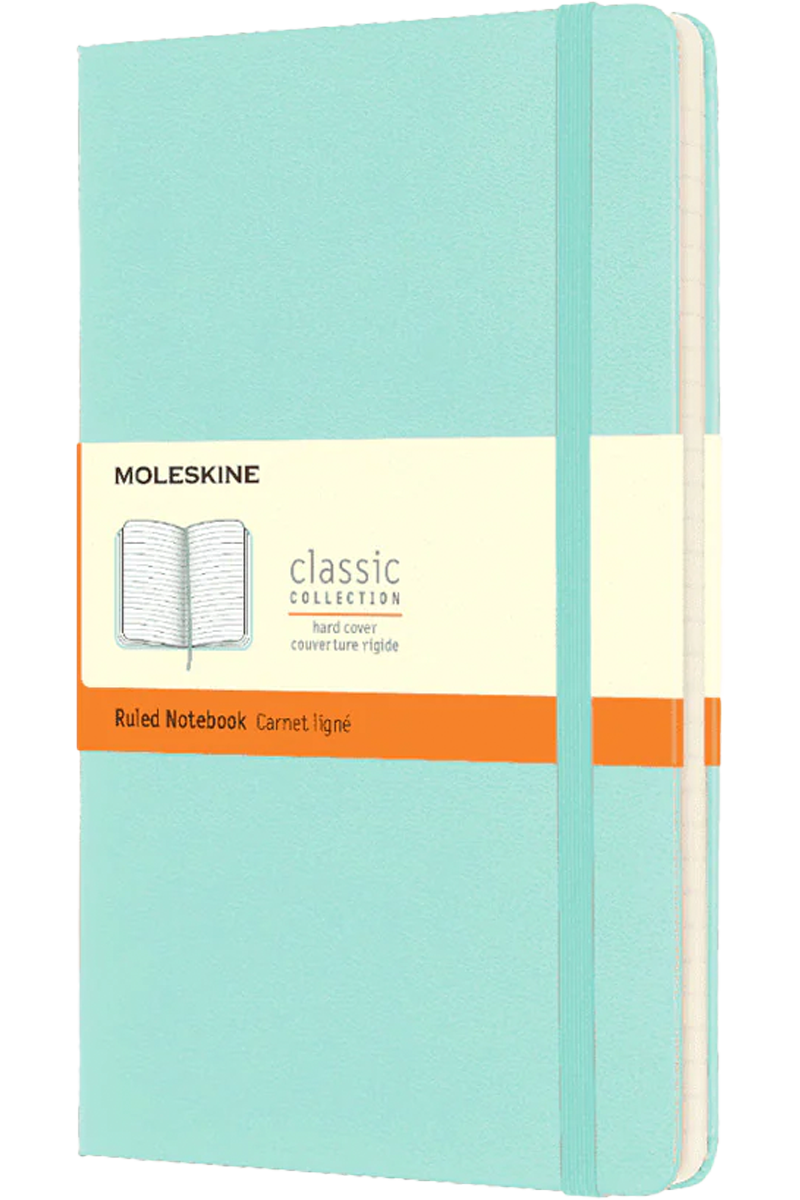 Cuaderno Clásico - Tapa dura - Large - Verde menta - De rayas