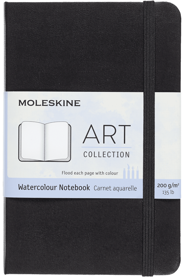 Cuaderno para acuarela - Tapa dura - Pocket - Negro