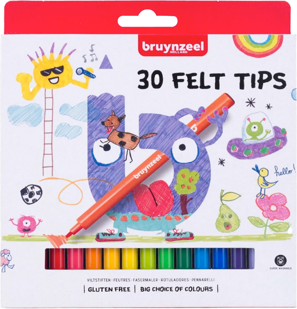 Marcadores Felt-Tip Niños Bruynzeel Set 30