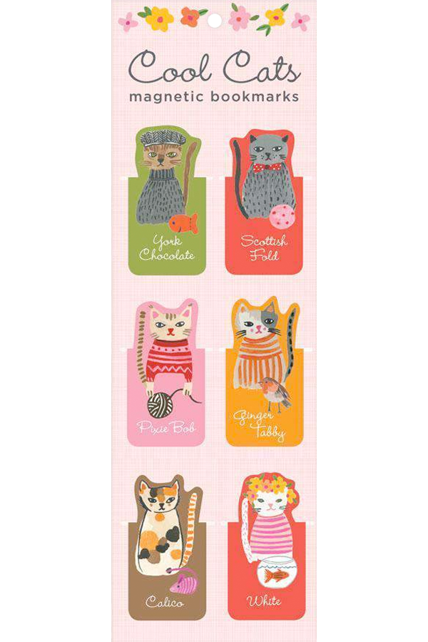 Marcapáginas Cool Cats. Set de 6