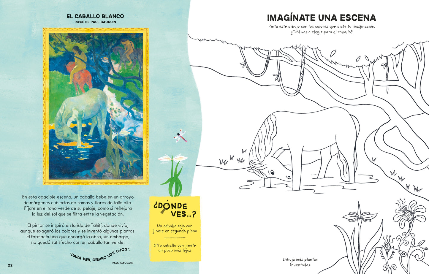 De visita al museo - Dibujo y coloreo