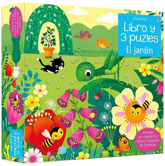 Libro y 3 puzzle - El jardín