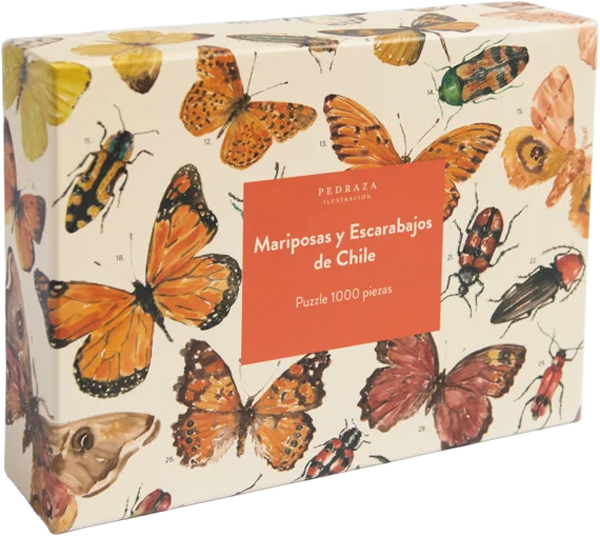 Puzzle ilustrado mariposas y escarabajos de Chile