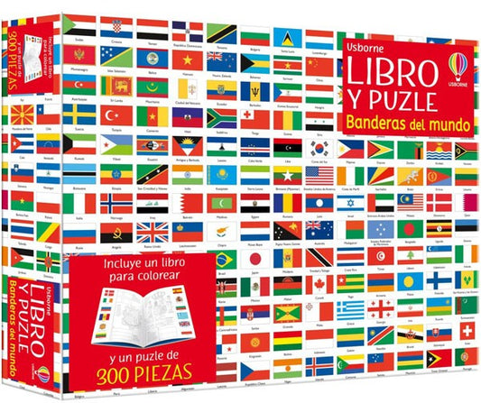 Banderas del mundo. Libro y puzle (300 piezas)