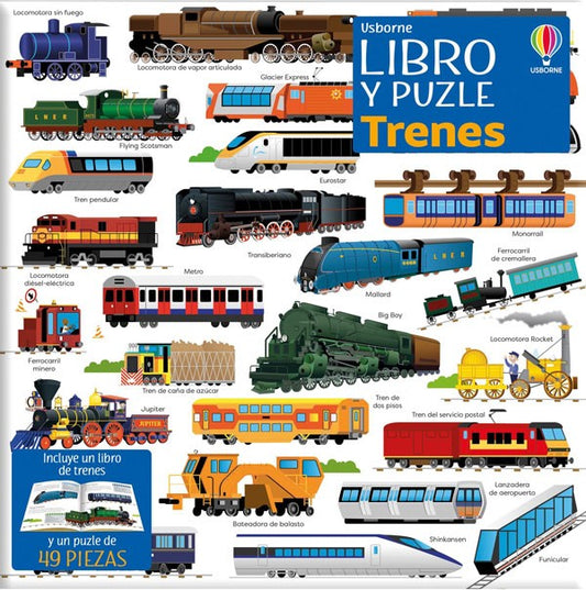 Trenes. Libro y puzle (49 piezas)