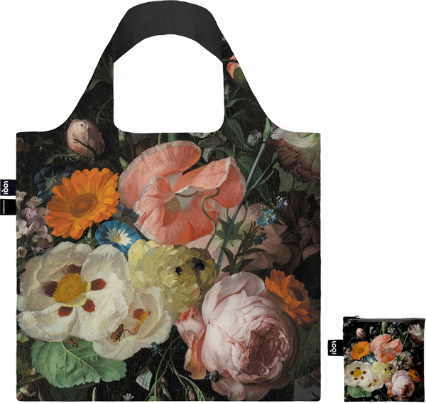 Bolsa Rachel Ruysch. Still Life with Flowers on a Marble Tabletop