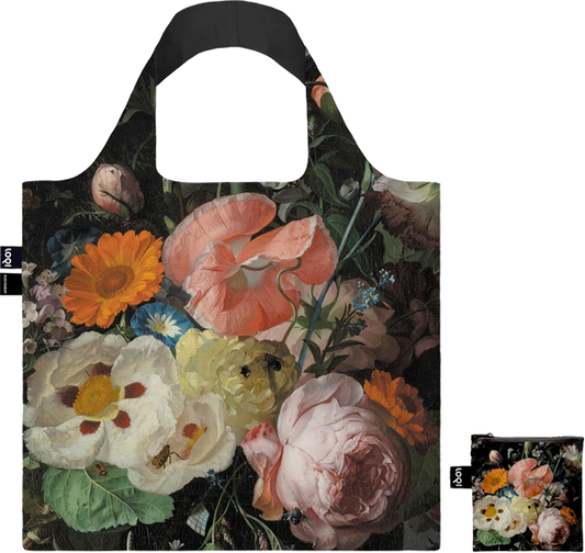 Bolsa Rachel Ruysch. Still Life with Flowers on a Marble Tabletop