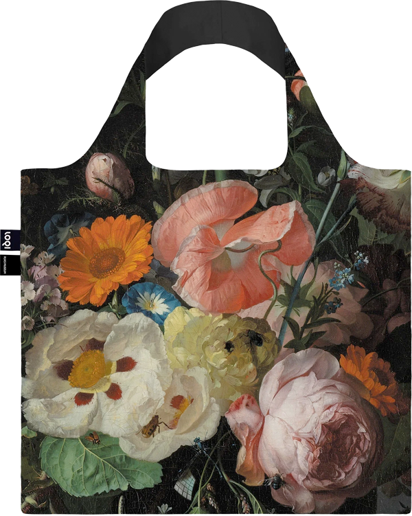 Bolsa Rachel Ruysch. Still Life with Flowers on a Marble Tabletop