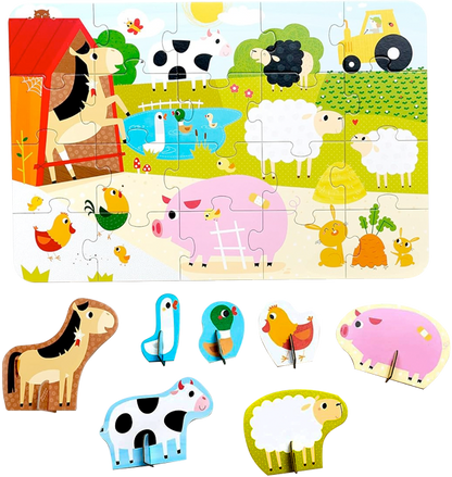 Puzzle Figure it Out Farm (20 piezas, 11 figuras cartón) 2+