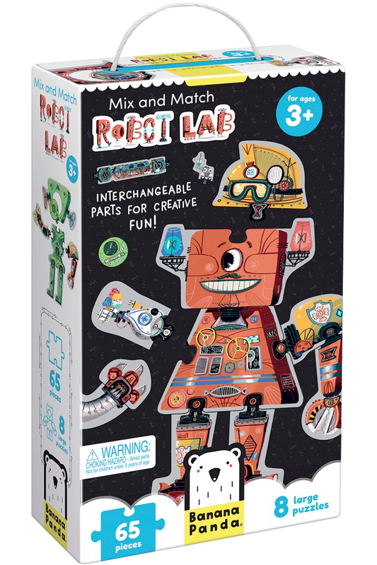 Puzzle Mix and Match. Robot Lab (65 piezas, 8 puzzles) 3+