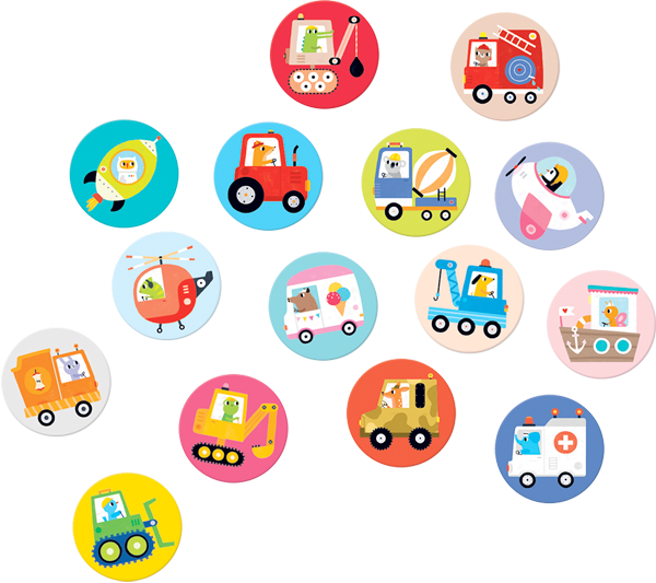 Juego de memoria Vehicles (15 pares) 2+