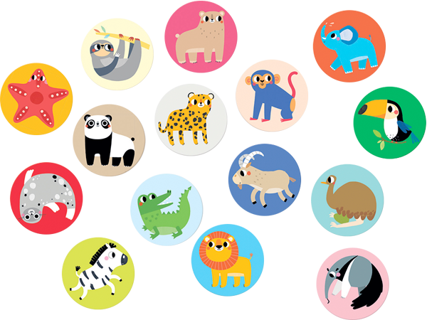 Juego de memoria Wild animals (15 pares) 2+