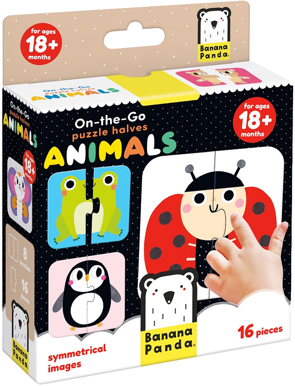 Puzzle Halves Animals (16 piezas, 8 puzzles) 18M+