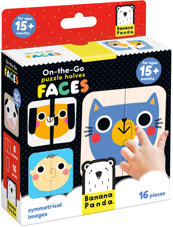 Puzzle Halves Faces (16 piezas, 8 puzzles) 15M+