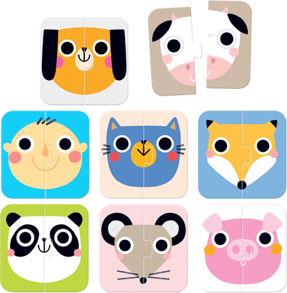 Puzzle Halves Faces (16 piezas, 8 puzzles) 15M+