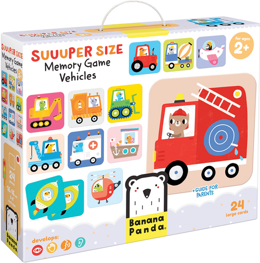 Juego de memoria Suuuper Size Vehicles (12 pares) 2+