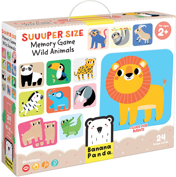 Juego de memoria Suuuper Size Wild Animals (12 pares) 2+