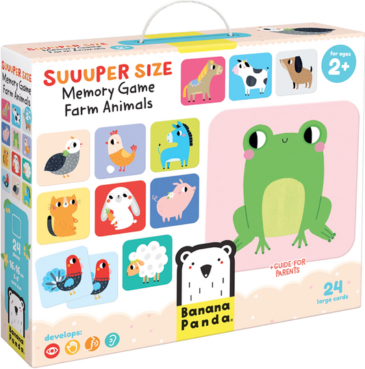 Juego de memoria Suuuper Size Farm Animals (12 pares) 2+