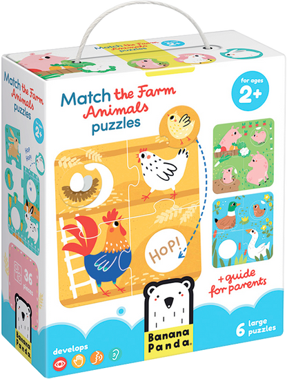 Puzzle Match the Farm Animals (36 piezas, 6 puzzles) 2+