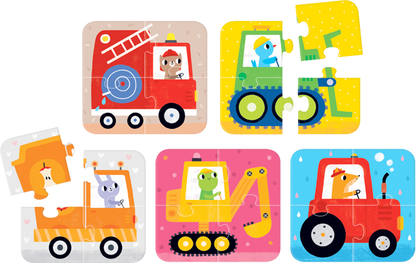 Puzzle Vehicles (20 piezas, 5 puzzles) 2+