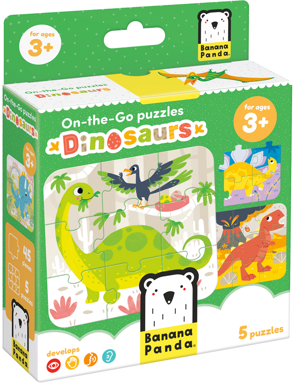 Puzzle Dinosaurs (45 piezas, 5 puzzles) 3+