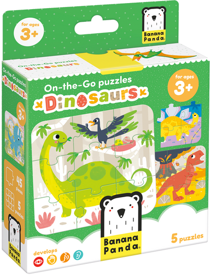 Puzzle Dinosaurs (45 piezas, 5 puzzles) 3+