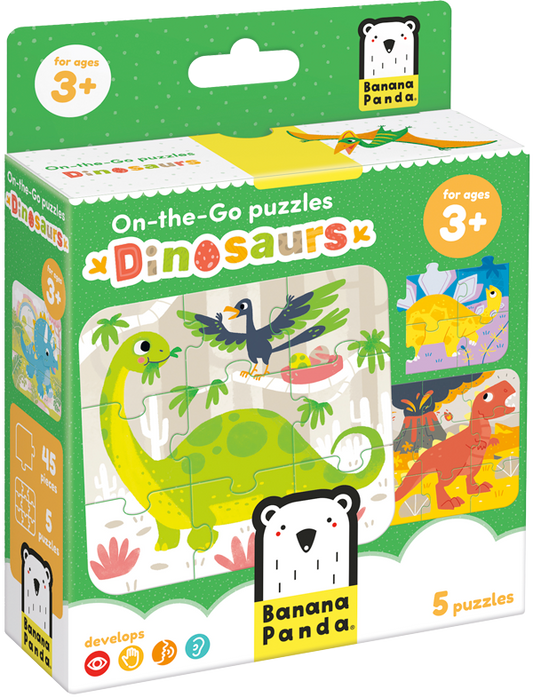 Puzzle Dinosaurs (45 piezas, 5 puzzles) 3+