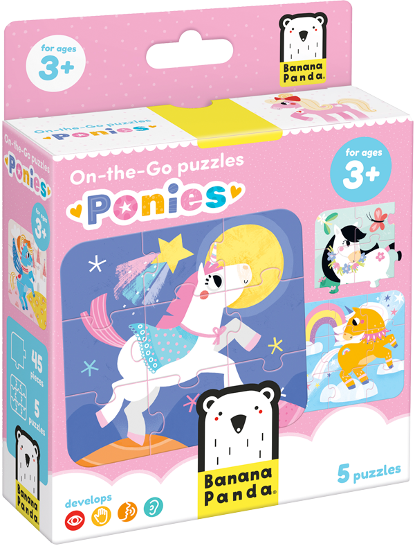 Puzzle Ponies (45 piezas, 5 puzzles) 3+