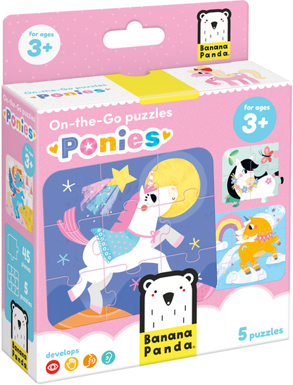 Puzzle Ponies (45 piezas, 5 puzzles) 3+