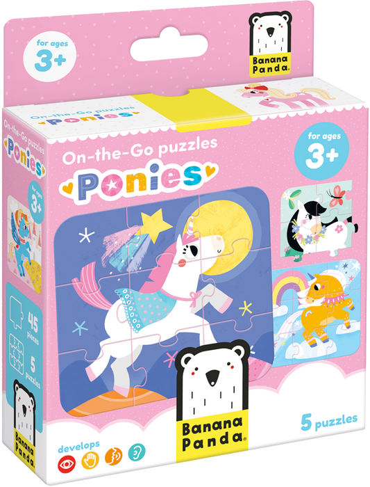 Puzzle Ponies (45 piezas, 5 puzzles) 3+