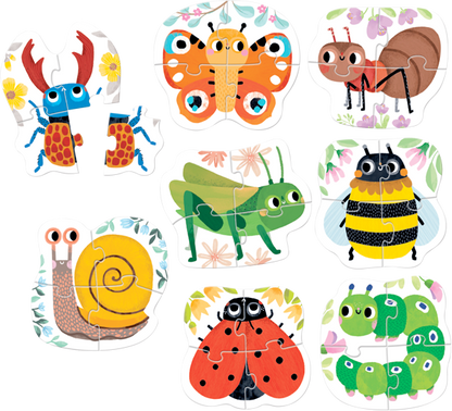 Puzzle Progressive Tiny Creatures (32 piezas, 8 puzzles) 2+
