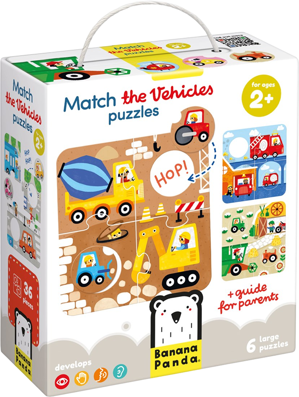Puzzle de encaje: Vehículos (36 piezas, 6 puzzles) 2+