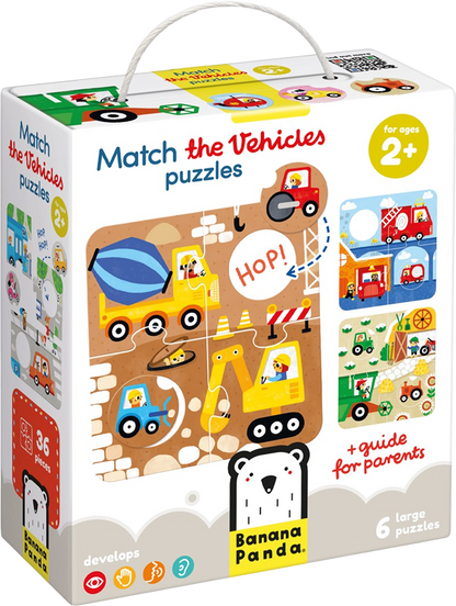 Puzzle de encaje: Vehículos (36 piezas, 6 puzzles) 2+