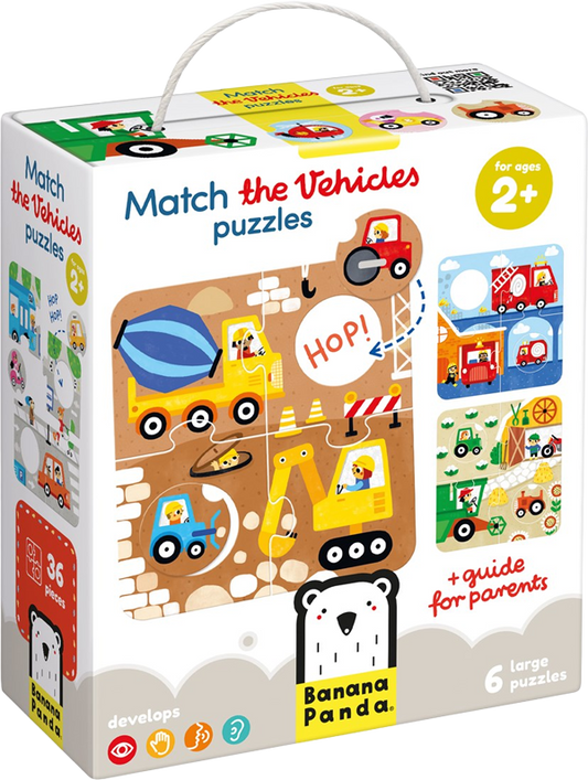 Puzzle de encaje: Vehículos (36 piezas, 6 puzzles) 2+