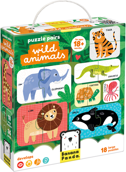 Puzzle Pairs Wild Animals (36 piezas, 18 puzzles) 18M+