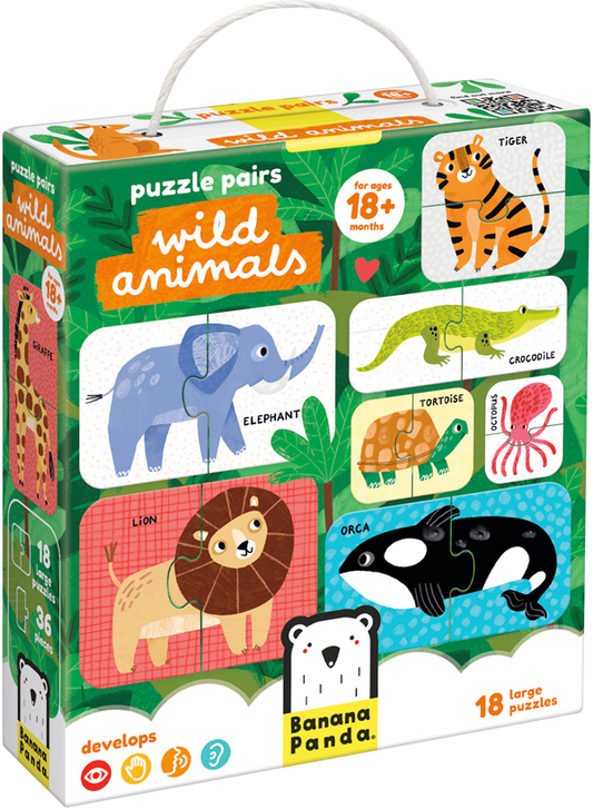 Puzzle Pairs Wild Animals (36 piezas, 18 puzzles) 18M+
