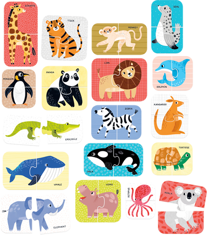 Puzzle Pairs Wild Animals (36 piezas, 18 puzzles) 18M+