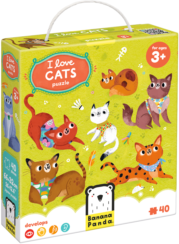 Puzzle I love Cats (40 piezas) 3+
