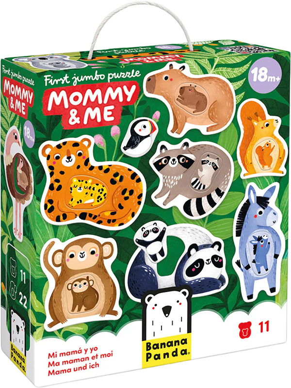 Mi primer puzzle jumbo. Mi Mamá y yo. Animales (22 piezas, 11 puzzles) 18M+