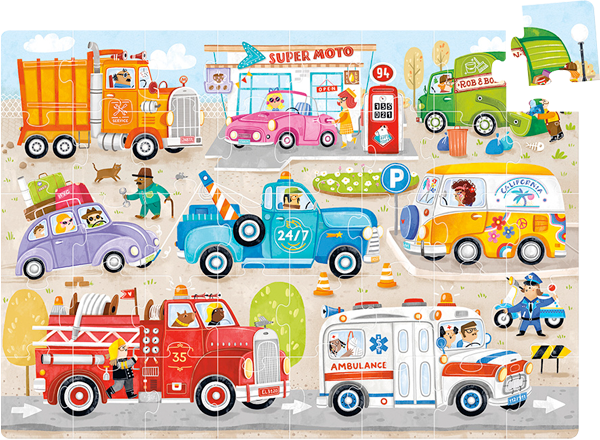 Puzzle Moto Jumbo Cars (40 piezas) 3+