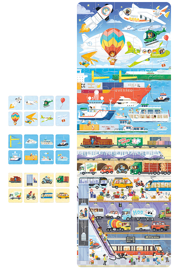 Puzzle + Transport (60 piezas) 4+