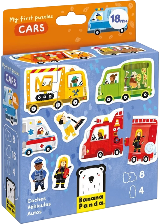 Mi primer puzzle: Autos (16 piezas, 8 puzzles, 4 personajes) 18M+