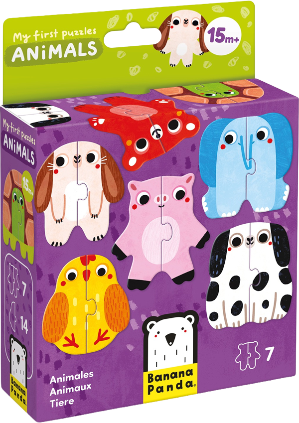 Mi primer puzzle: Animales (14 piezas, 7 puzzles) 15M+