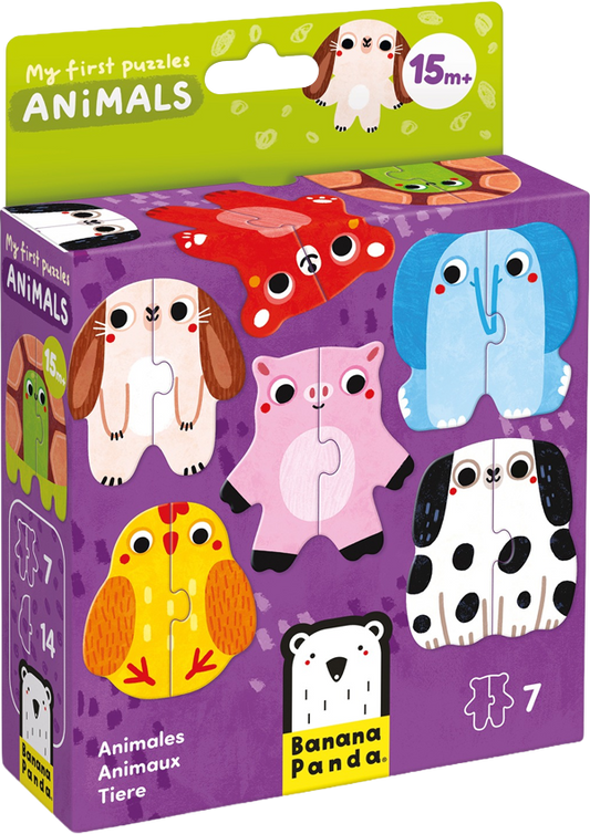 Mi primer puzzle: Animales (14 piezas, 7 puzzles) 15M+
